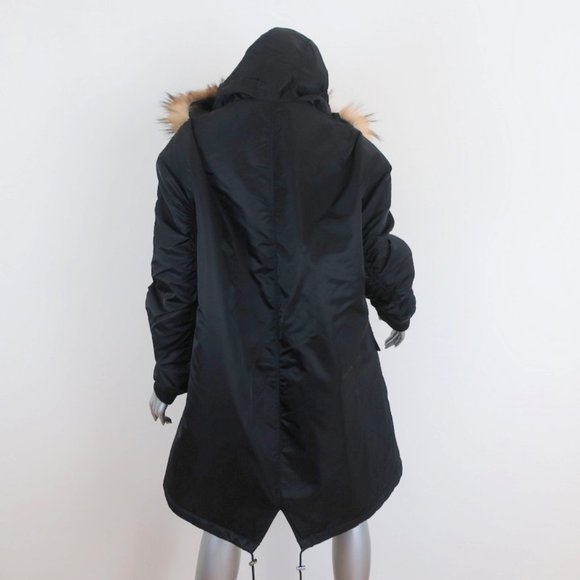 The Kooples Oversized Hooded Parka Black Size 2 - Picture 7 of 11